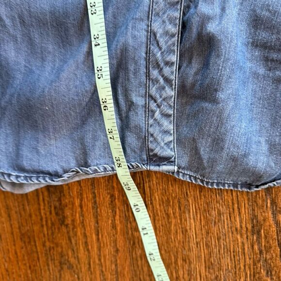 Rails Dark Wash Chambrah Denim Pullover Collared Shirt Midi Dress Sz Small 1650 - Picture 13 of 15